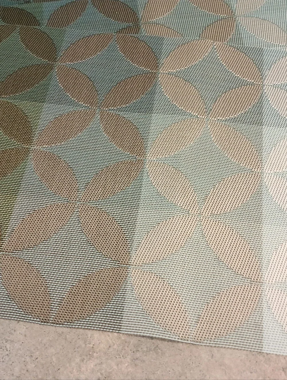 NWT Pier 1 Imports 6 Teal Blue, Aqua & Taupe Placemats & 8 Teal & Taupe Napkins